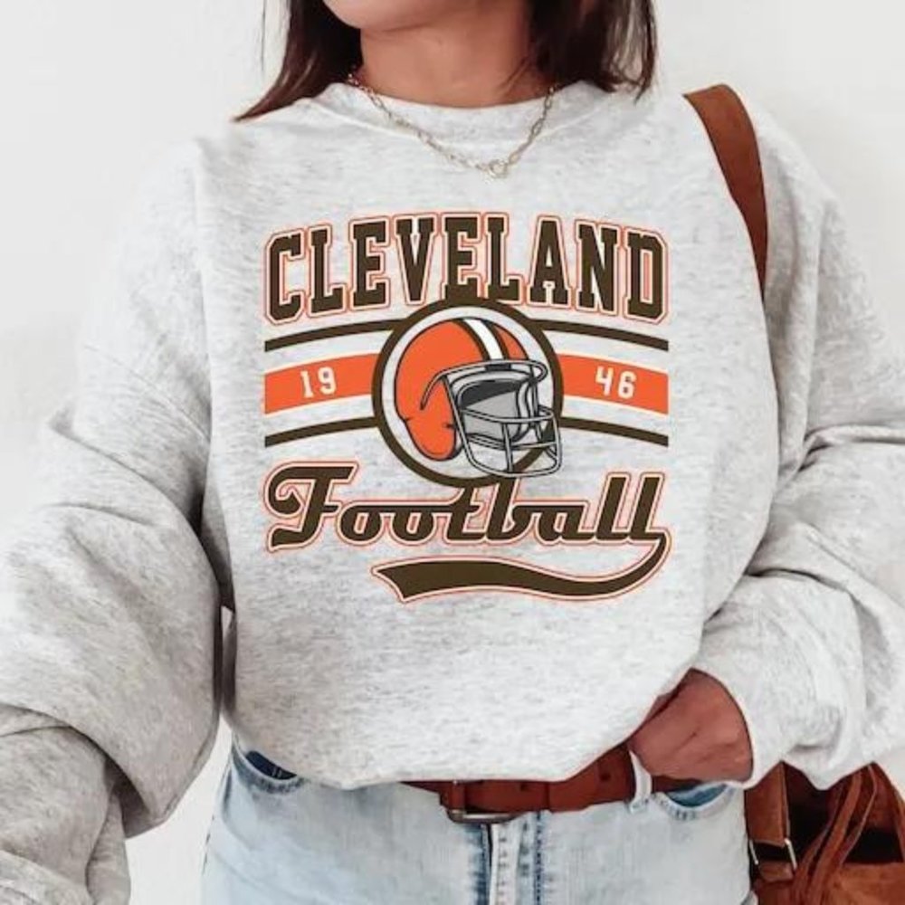 Cleveland Football Crewneck Sweatshirt, Browns Sweatshirt, Vintage Cleveland Swe